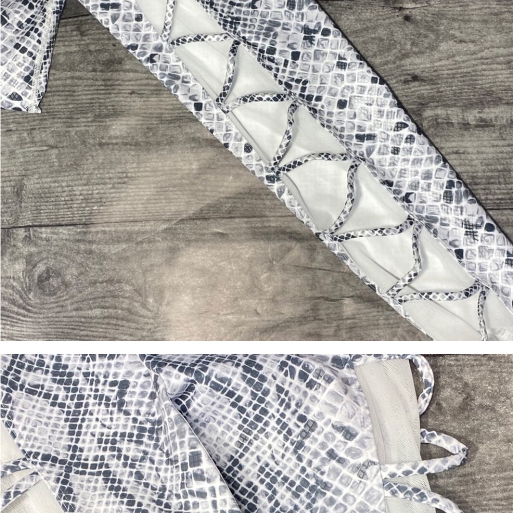 Nwt Good American Python Mesh Side Leggings - image 2